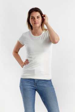 Alternative view of T-SHIRT I ØKOLOGISK BOMULD MED RUND HALS - HVID