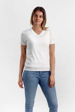 Alternative view of T-SHIRT I TENCEL™ MED V-HALS - HVID