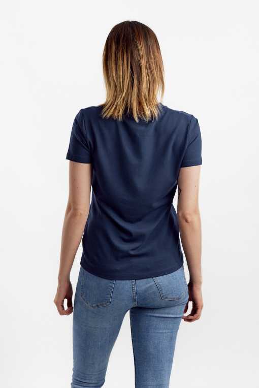 T-SHIRT I TENCEL™ MED V-HALS - NAVY - Image 5