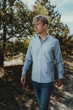 OXFORD SKJORTE I SLIM FIT - BLÅ