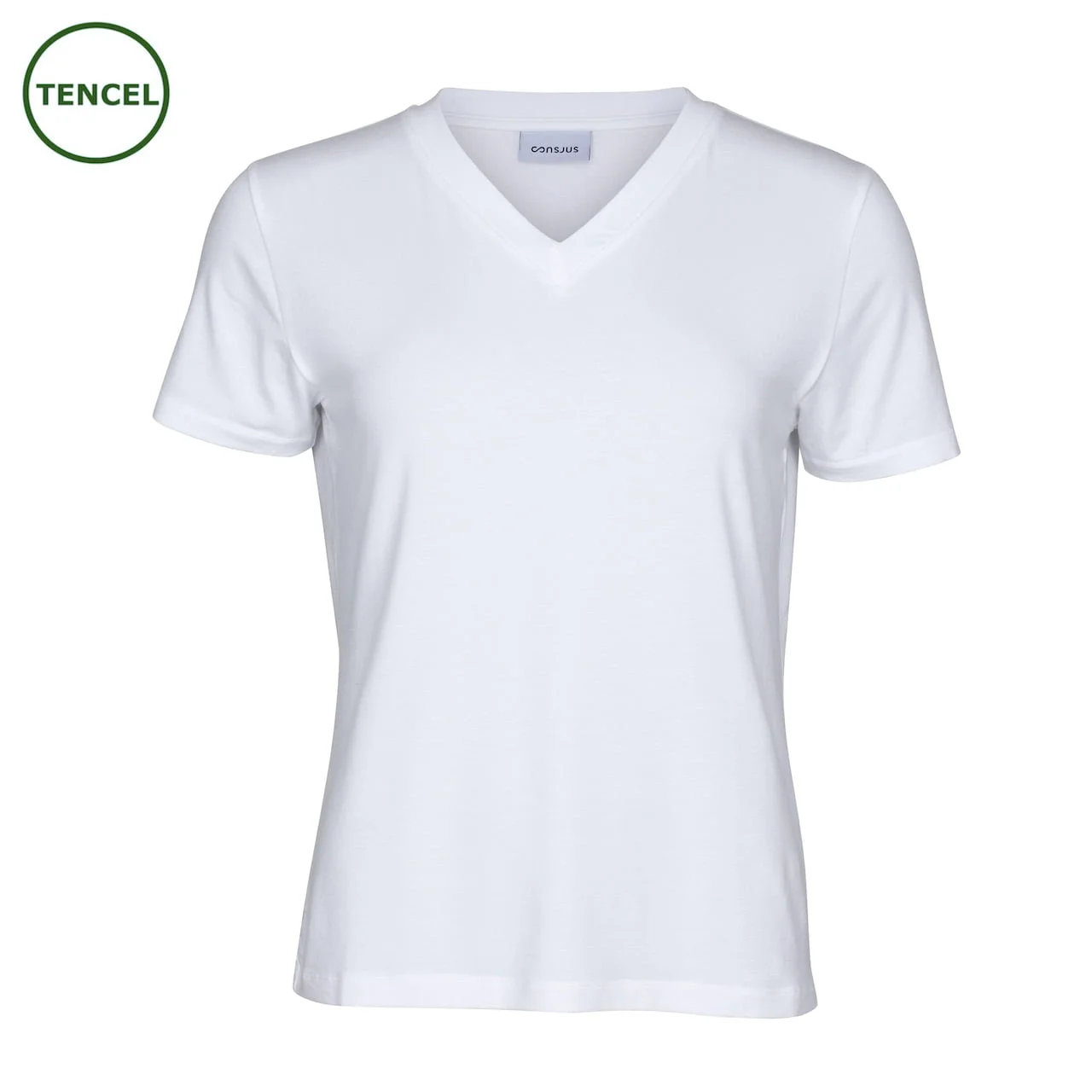 T-Shirt i Tencel med V-hals