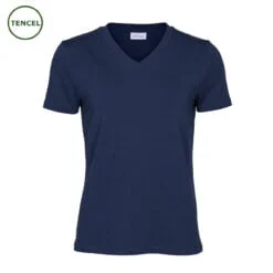 T-Shirt i Tencel med V-hals