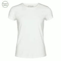 T-SHIRT I ØKOLOGISK BOMULD MED RUND HALS - HVID