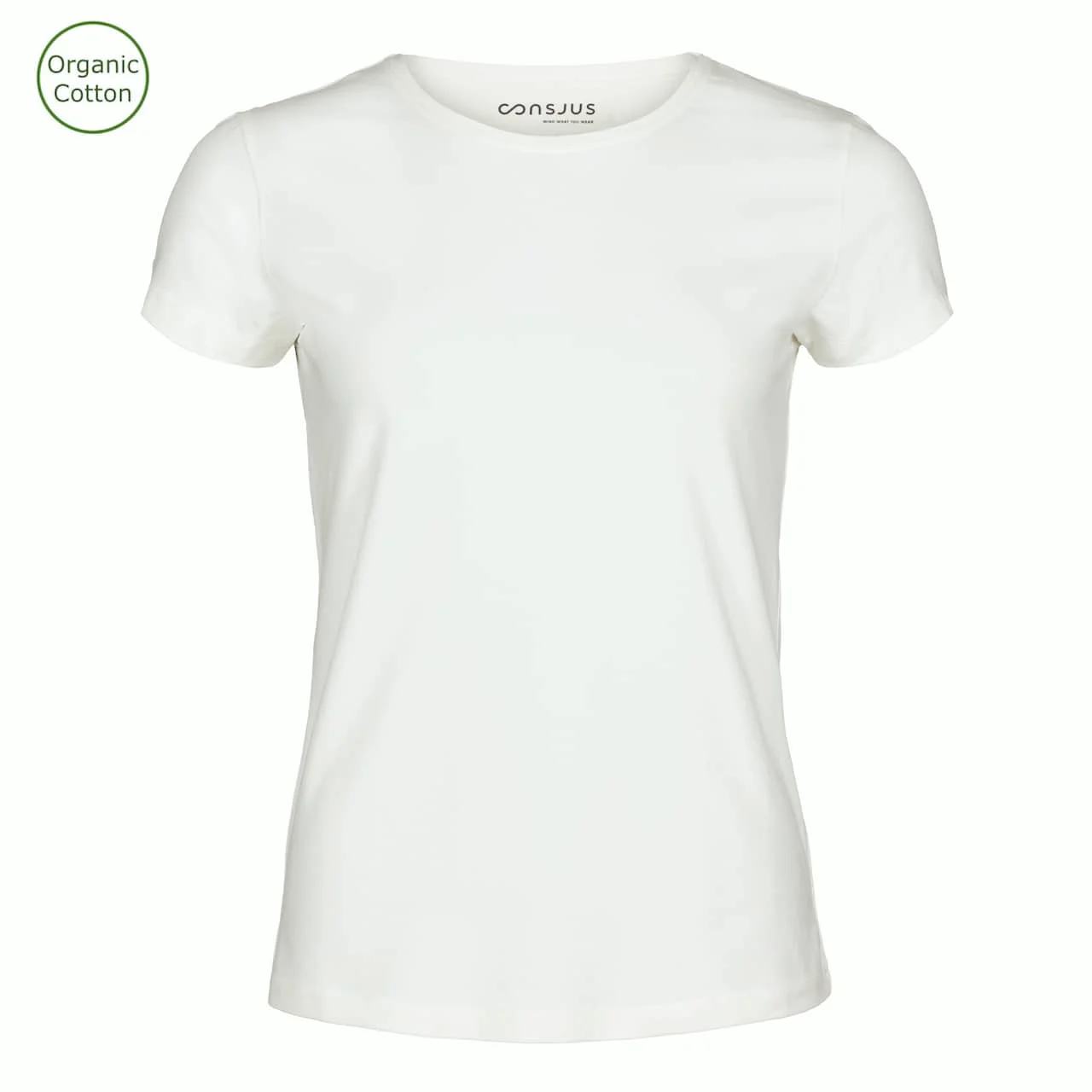 T-SHIRT I ØKOLOGISK BOMULD MED RUND HALS - HVID