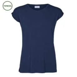 T-SHIRT I TENCEL™ MED RUND HALS - NAVY