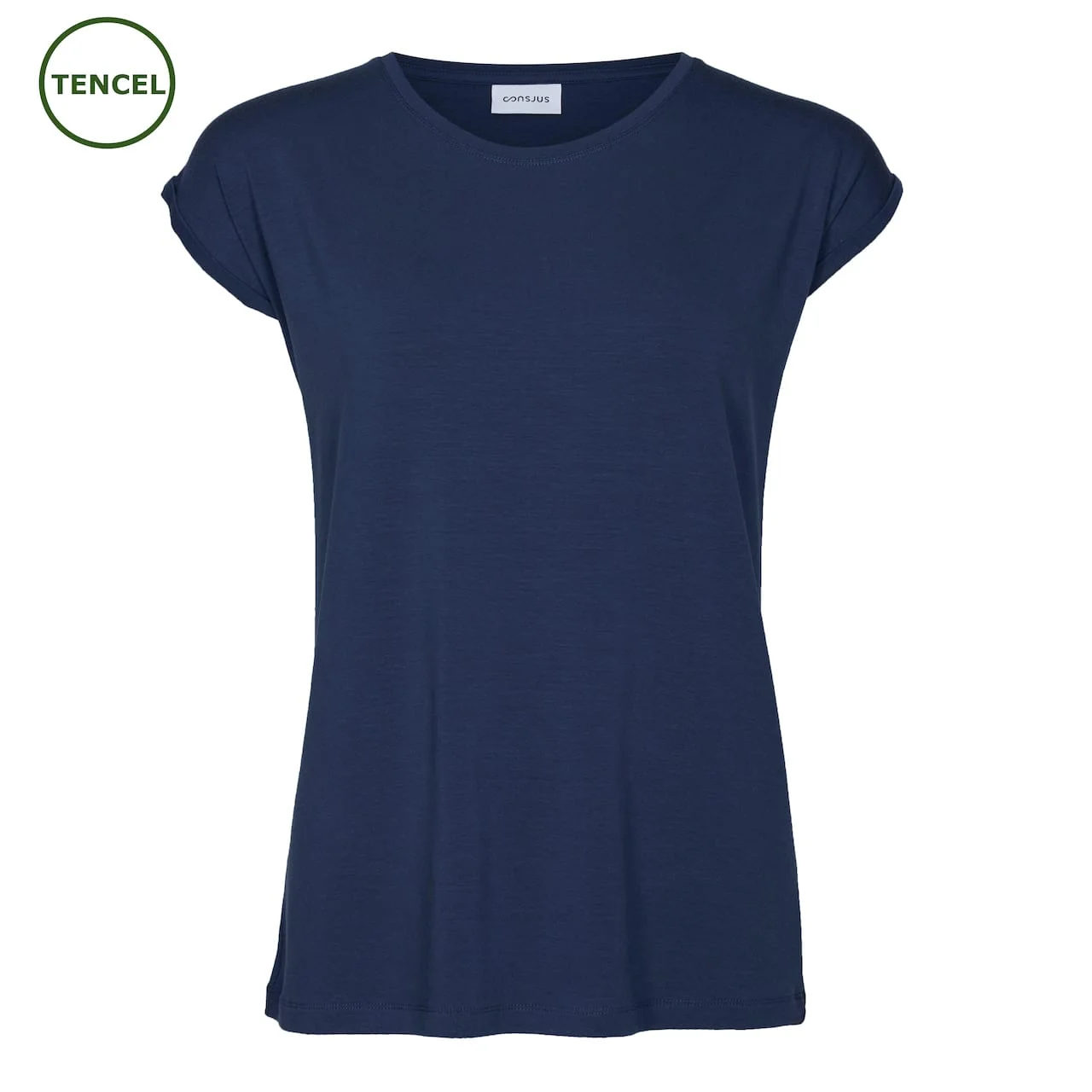 T-SHIRT I TENCEL™ MED RUND HALS - NAVY