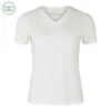 T-SHIRT I ØKOLOGISK BOMULD MED V-HALS - HVID