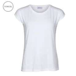 T-SHIRT I TENCEL™ MED RUND HALS - HVID