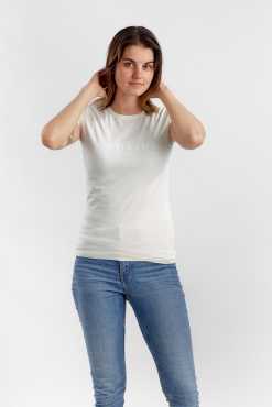 Alternative view of T-SHIRT I ØKOLOGISK BOMULD MED LOGO - HVID