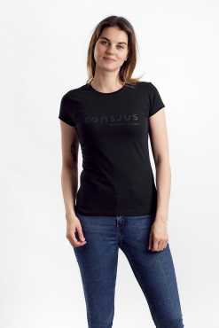 Alternative view of T-SHIRT I ØKOLOGISK BOMULD MED LOGO - SORT