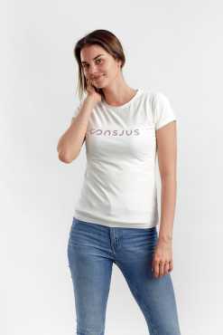 Alternative view of T-SHIRT I ØKOLOGISK BOMULD MED GLITTER LOGO - HVID