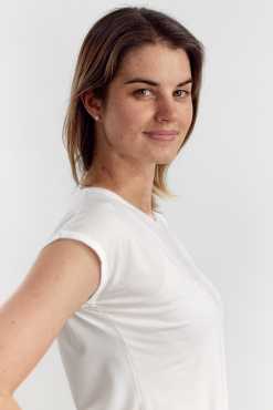 T-SHIRT I TENCEL™ MED LOGO - HVID - Image 4