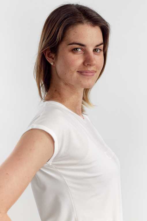 T-SHIRT I TENCEL™ MED LOGO - HVID - Image 4