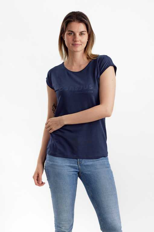 T-SHIRT I TENCEL™ MED LOGO - NAVY - Image 2