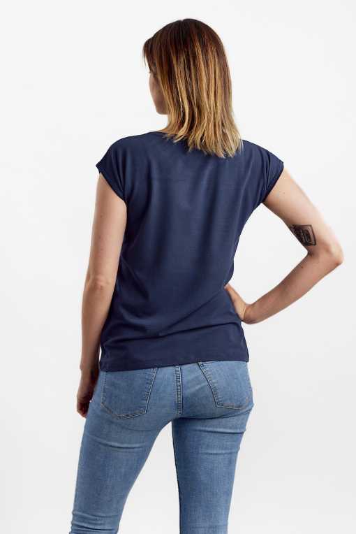 T-SHIRT I TENCEL™ MED LOGO - NAVY - Image 5