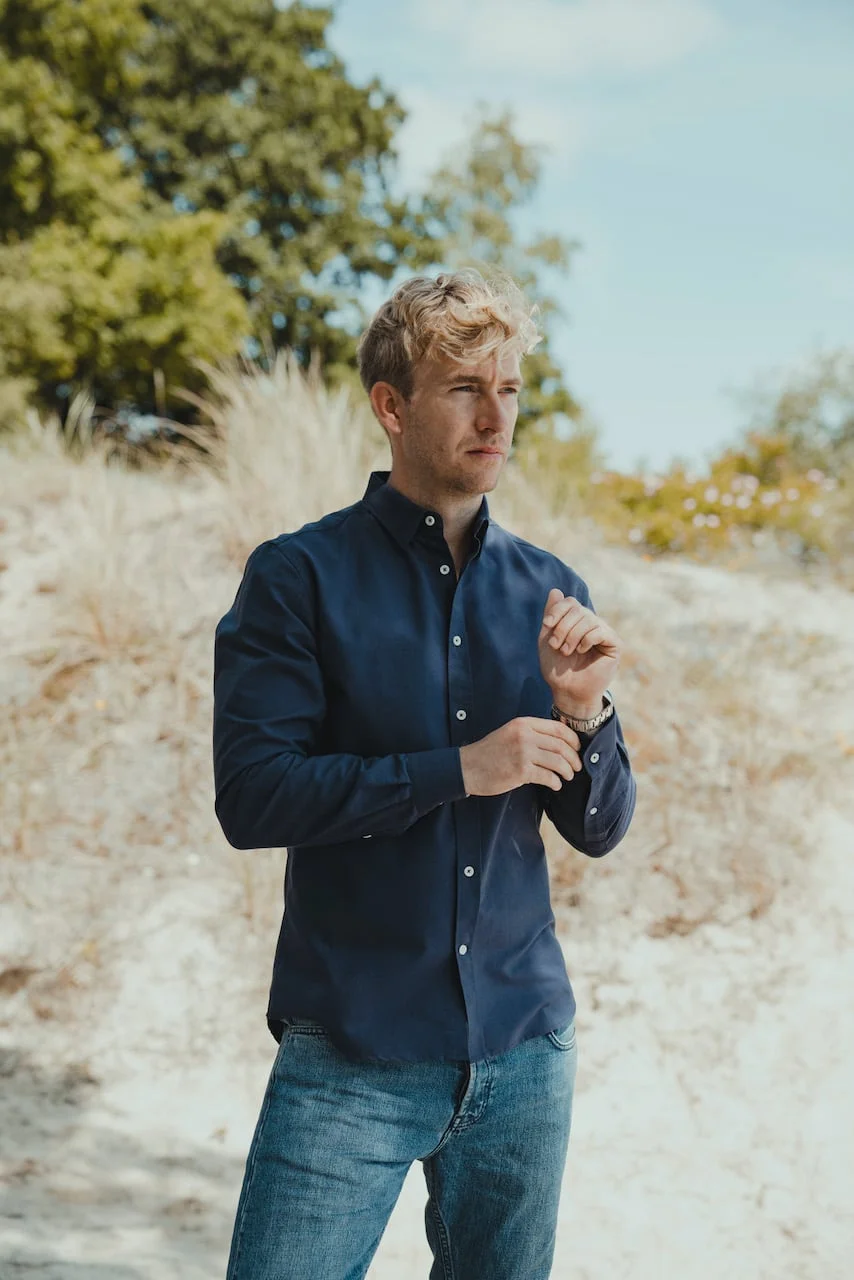 OXFORD SKJORTE I SLIM FIT - NAVY