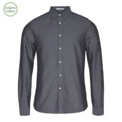 OXFORD SKJORTE I SLIM FIT - GRÅ