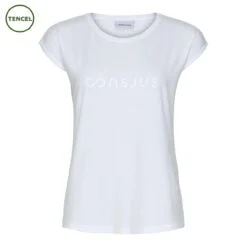 T-SHIRT I TENCEL™ MED LOGO - HVID