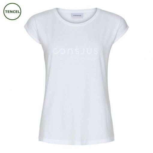 T-SHIRT I TENCEL™ MED LOGO - HVID