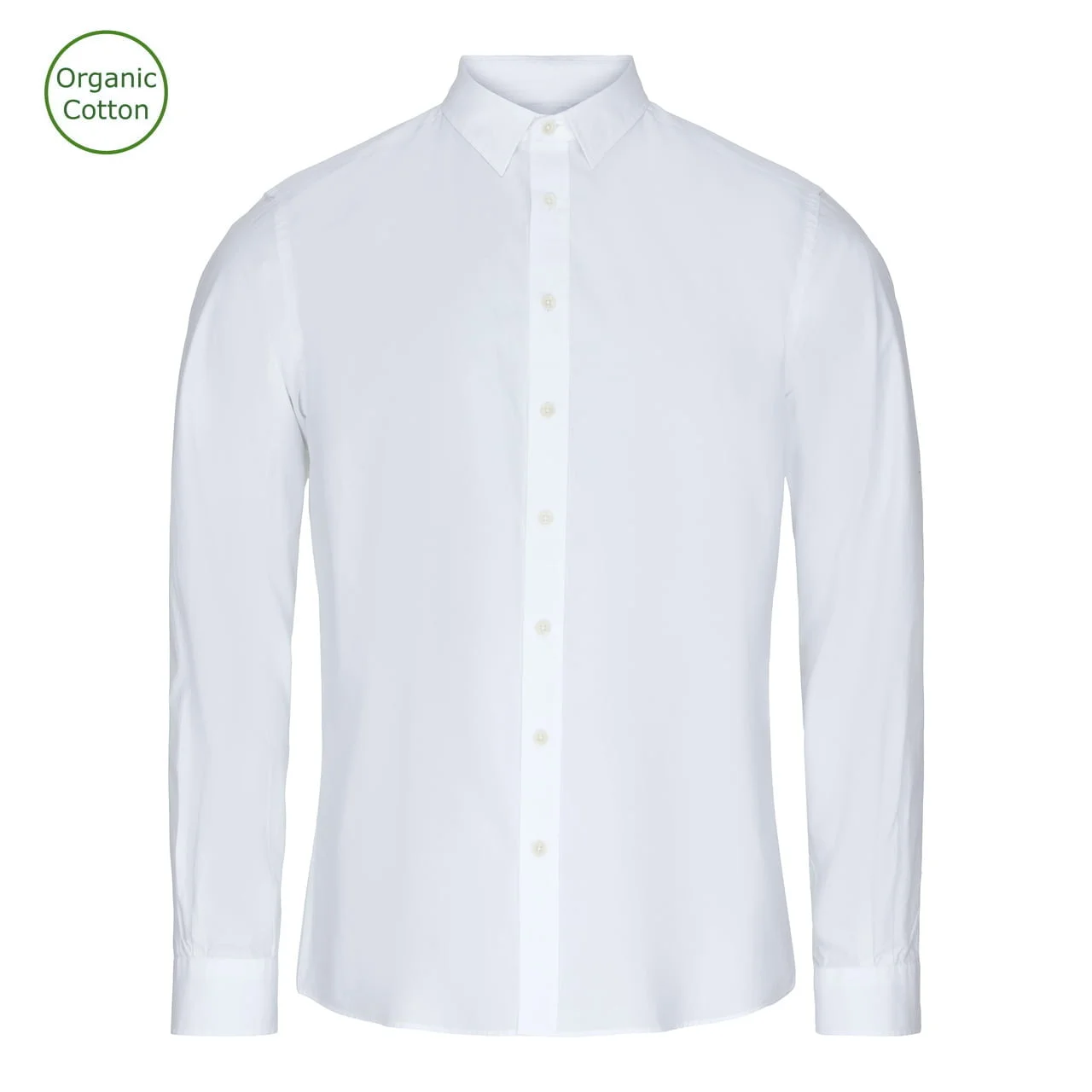 POPLIN SKJORTE I SLIM FIT - HVID