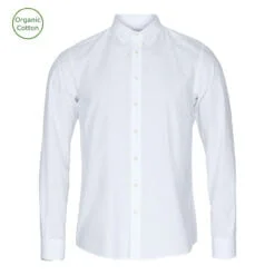 POPLIN SKJORTE I REGULAR FIT - HVID