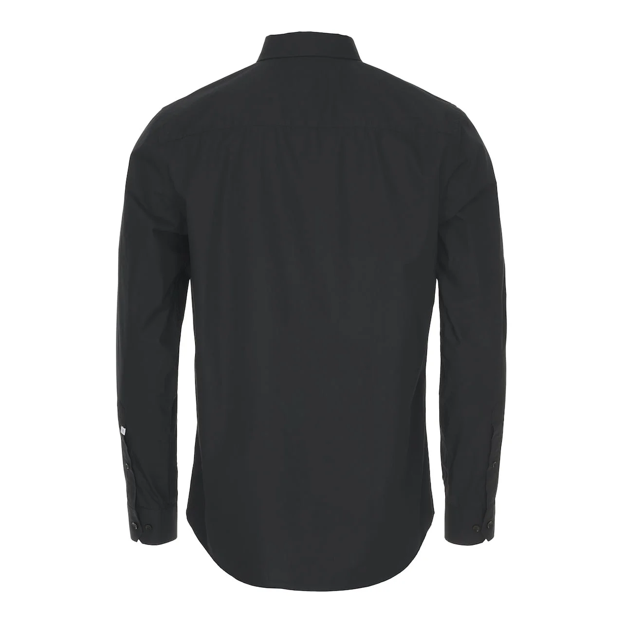 POPLIN SKJORTE I REGULAR FIT RYG - SORT