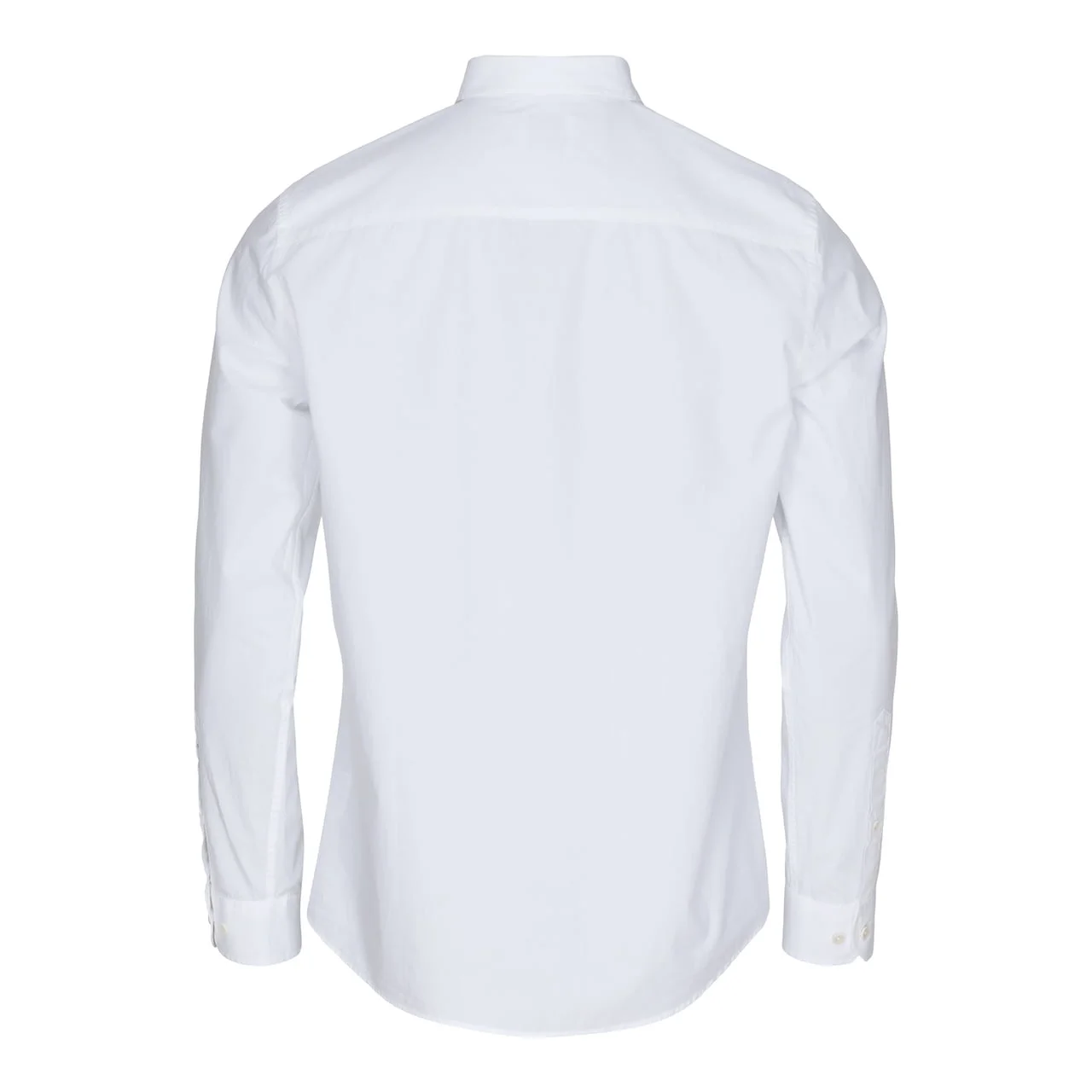POPLIN SKJORTE I REGULAR FIT RYG - HVID