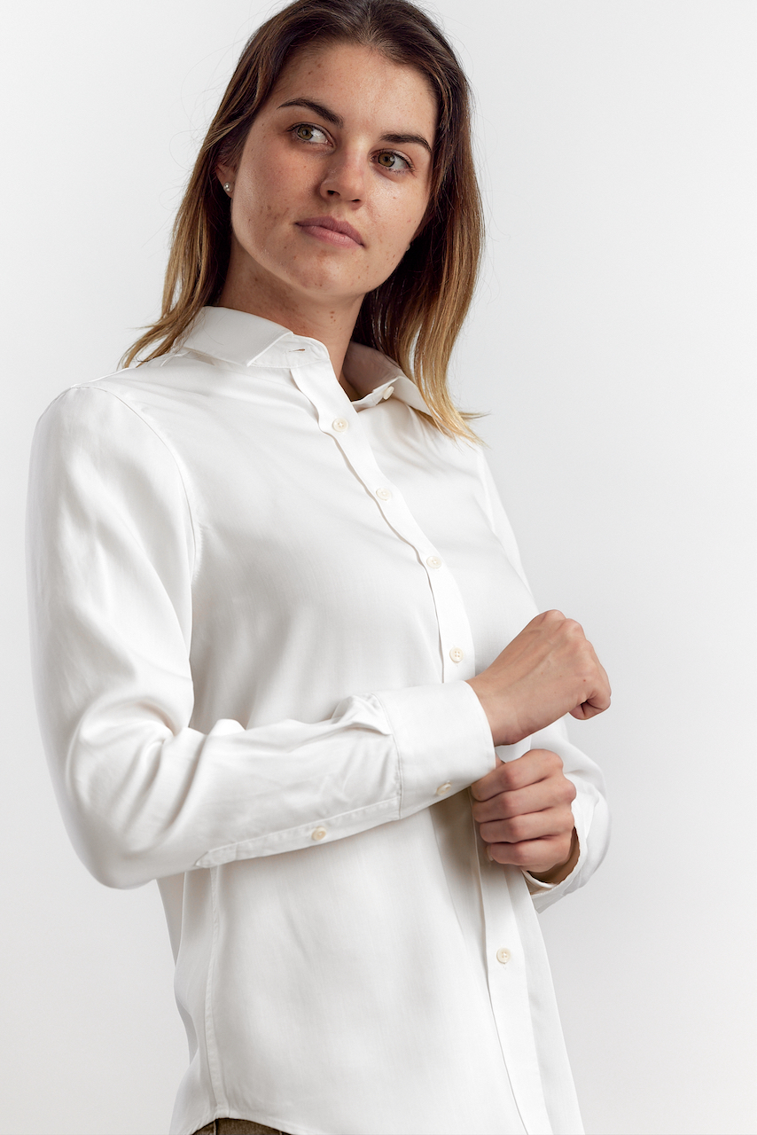 på trods af i dag værst KLASSISK SKJORTE I TENCEL™ - HVID - bæredygtig dameskjorte