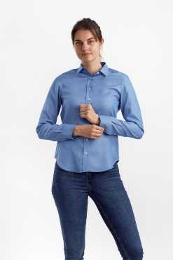 Alternative view of CHAMBRAY SKJORTE I TENCEL - BLÅ