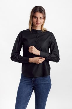 Alternative view of SKJORTE MED KINAKRAVE I TENCEL™ - SORT