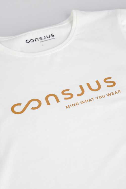 T-SHIRT I ØKOLOGISK BOMULD MED CAPPUCCINO LOGO - HVID - Image 6