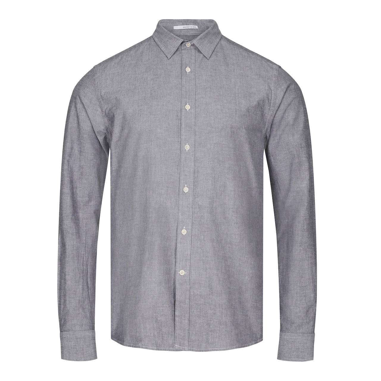 CHAMBRAY SKJORTE I SLIM FIT – BLÅ