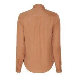 SKJORTE I TENCEL CARAMEL BROWN
